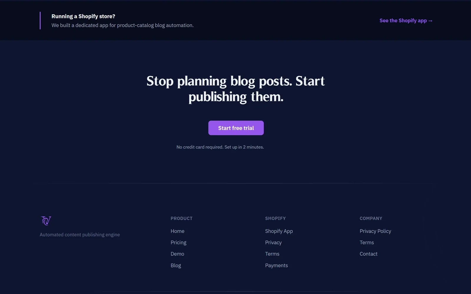 Vortevia CTA section and footer